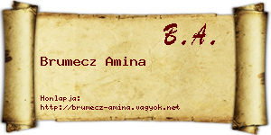 Brumecz Amina névjegykártya